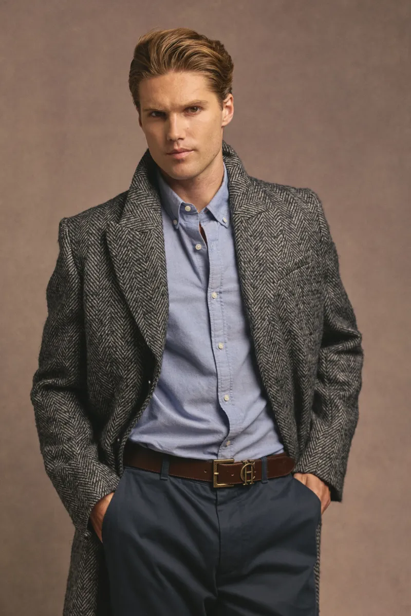 Holland Cooper Men's Oxford Shirt in Azure Chambray-6