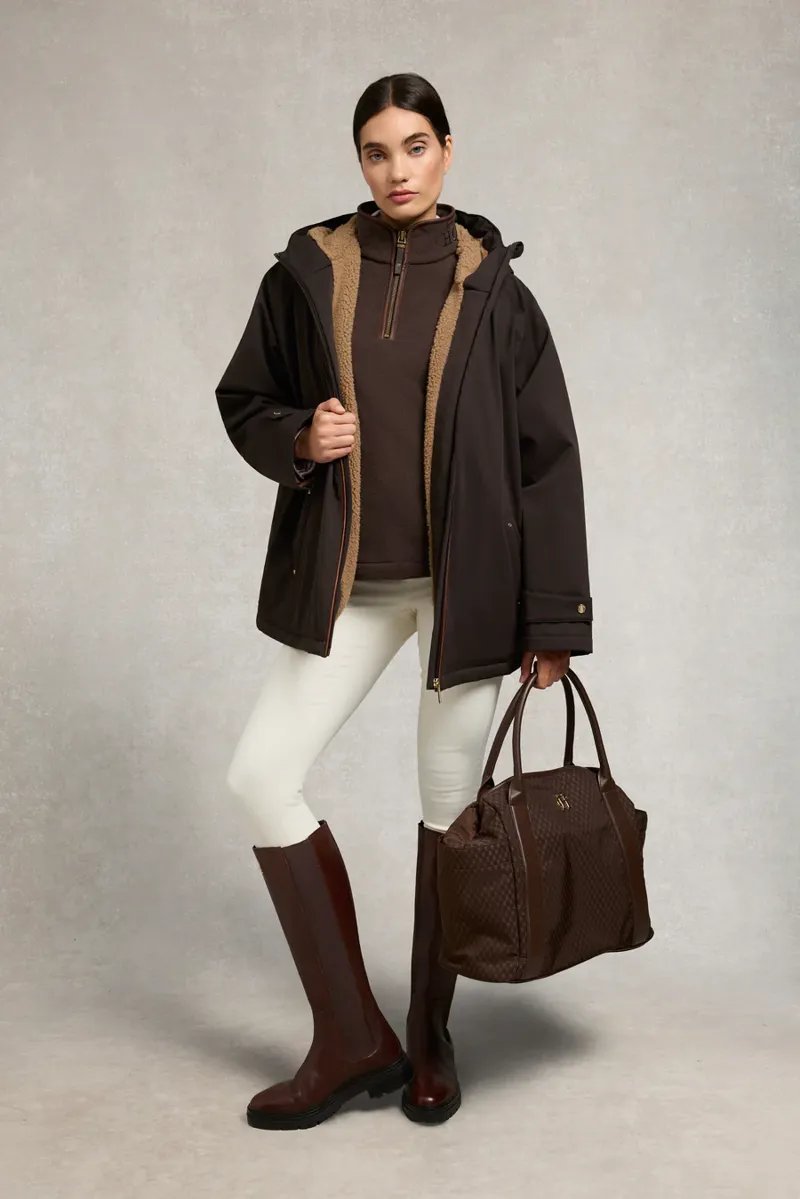 Holland Cooper Country Fleece Quarter Zip Chocolate-5