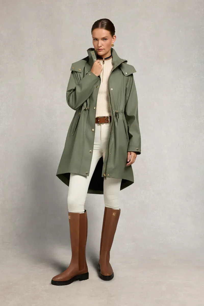 Holland Cooper Chartwell Rain Parka in Sage-5
