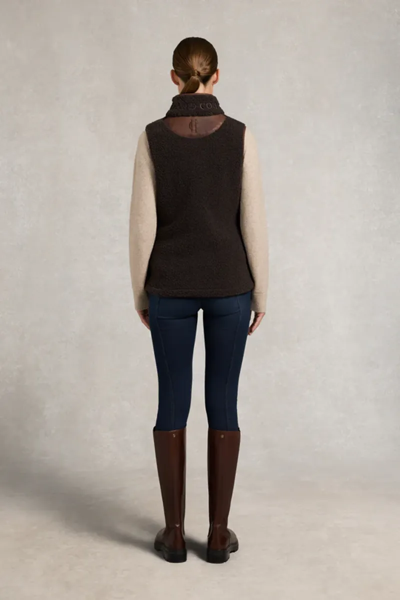 Holland Cooper Country Fleece Gilet Chocolate Borg-4