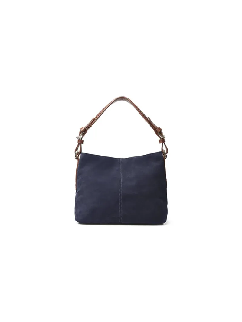 Fairfax and Favor Mini Tetbury Handbag Navy Suede-1