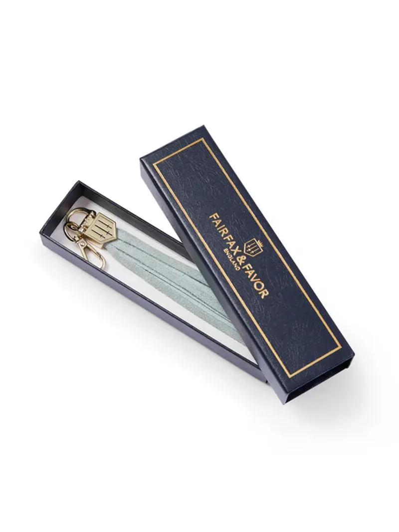 Fairfax and Favor Finsbury Handbag Tassel Baby Blue Suede-1