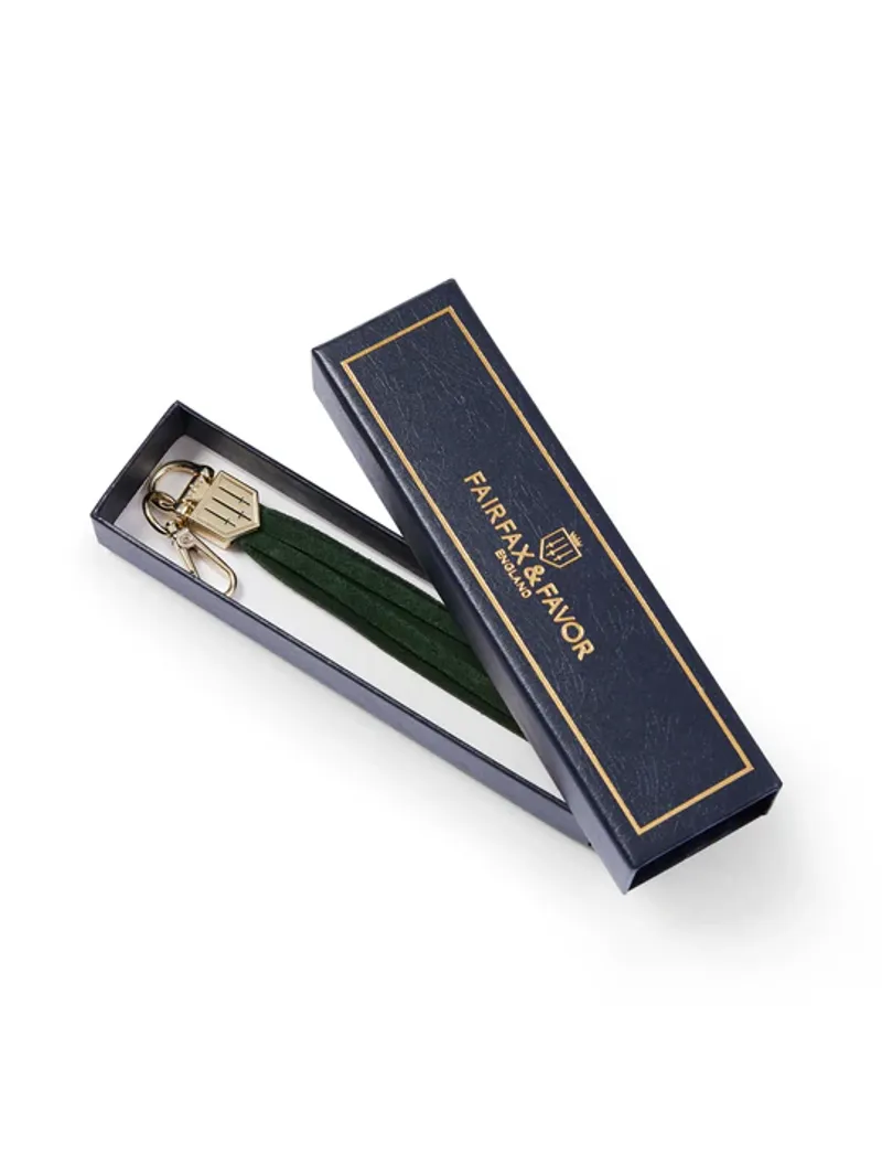 Fairfax and Favor Finsbury Handbag Tassel Forest Green Suede-1