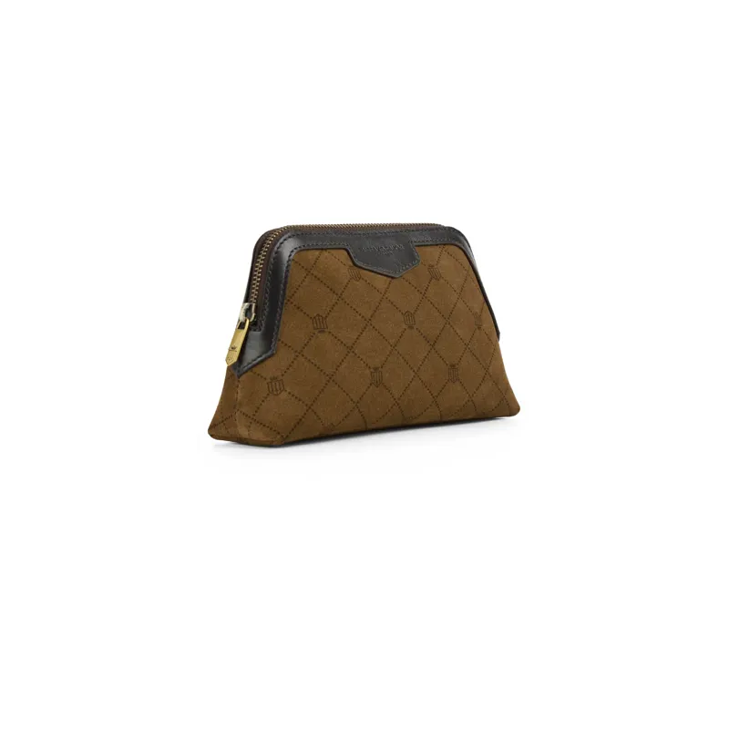 Fairfax and Favor Bircham Pouch in Printed Tan Suede-1
