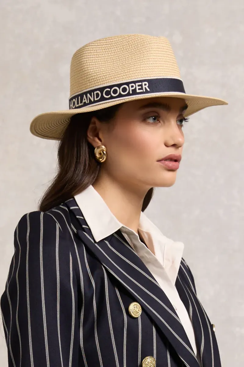 Holland Cooper Francesca Hat Natural Navy-1