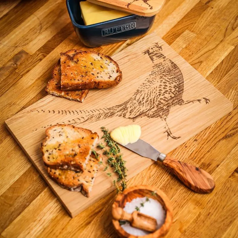 Scottish Made Pheasant Oak Serving Board-1
