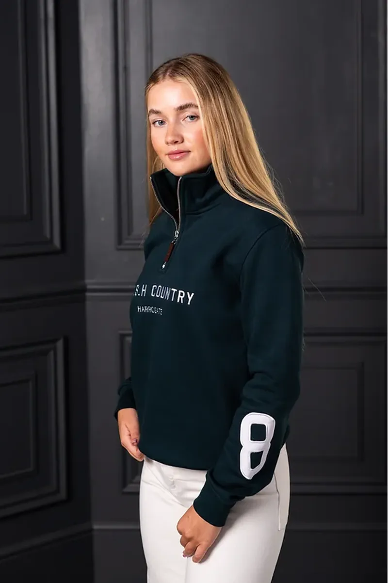 POSH Country Tidal Quarter Zip Jumper Epsom Green-3