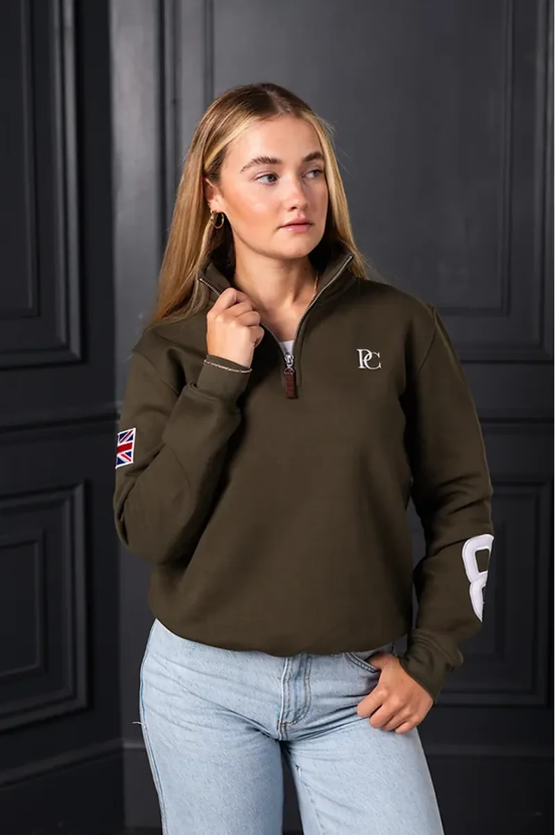 POSH Country Tidal Quarter Zip Monogram Keswick Green-2