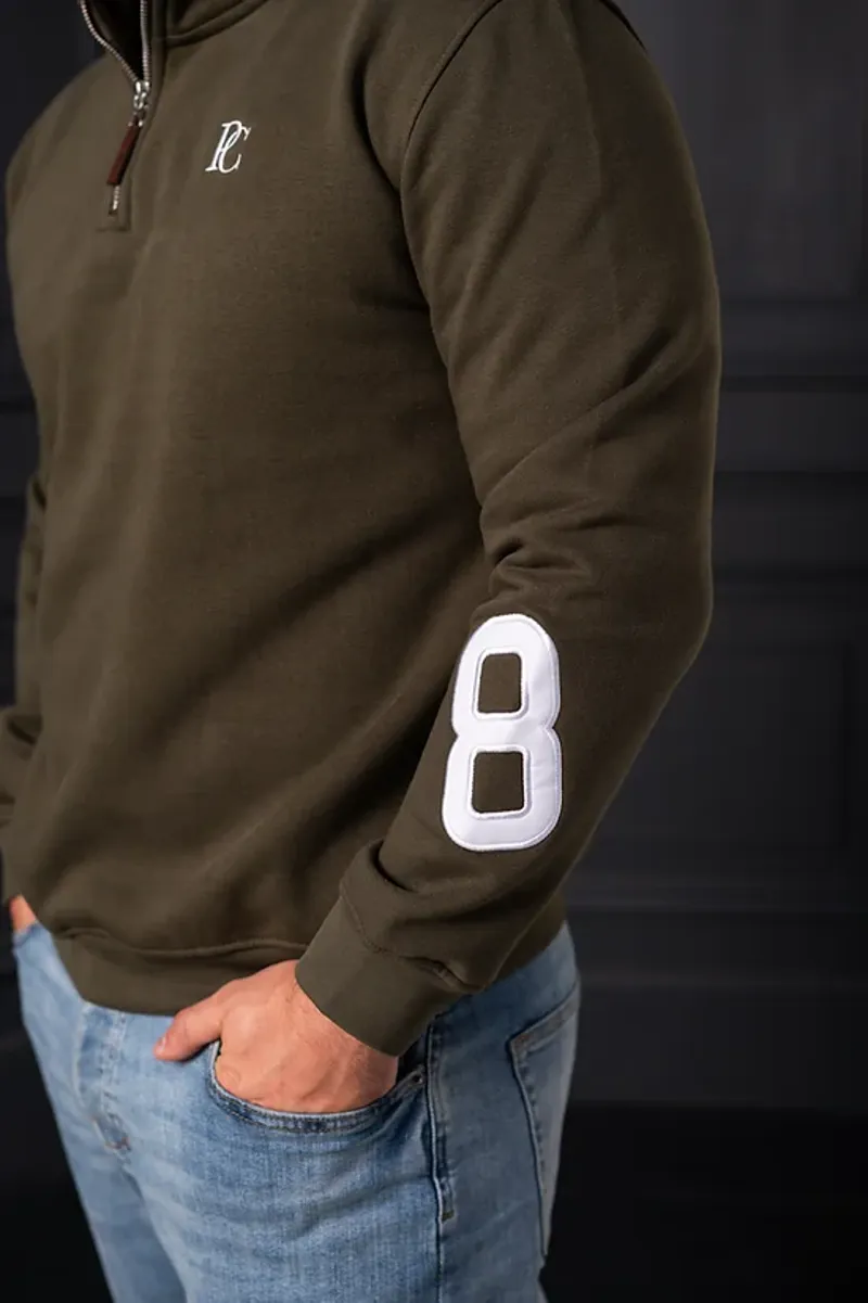 POSH Country Tidal Quarter Zip Monogram Keswick Green-4