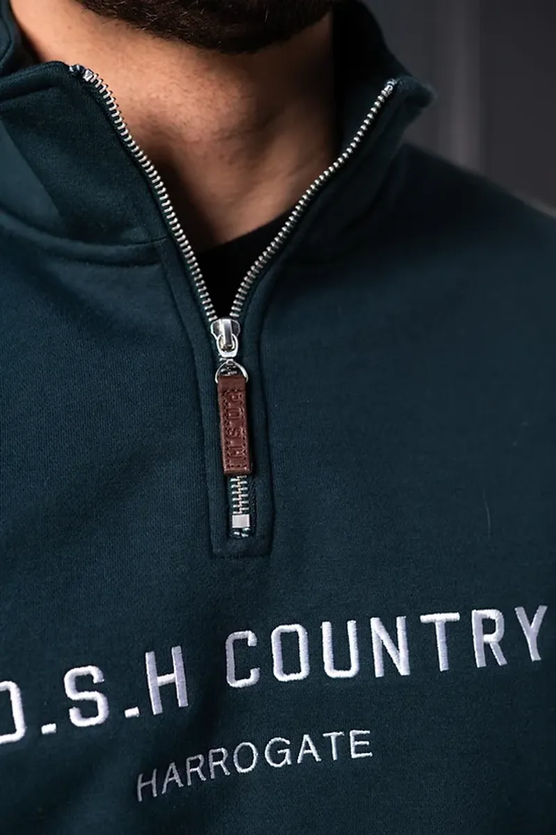 POSH Country Tidal Quarter Zip Jumper Epsom Green-4