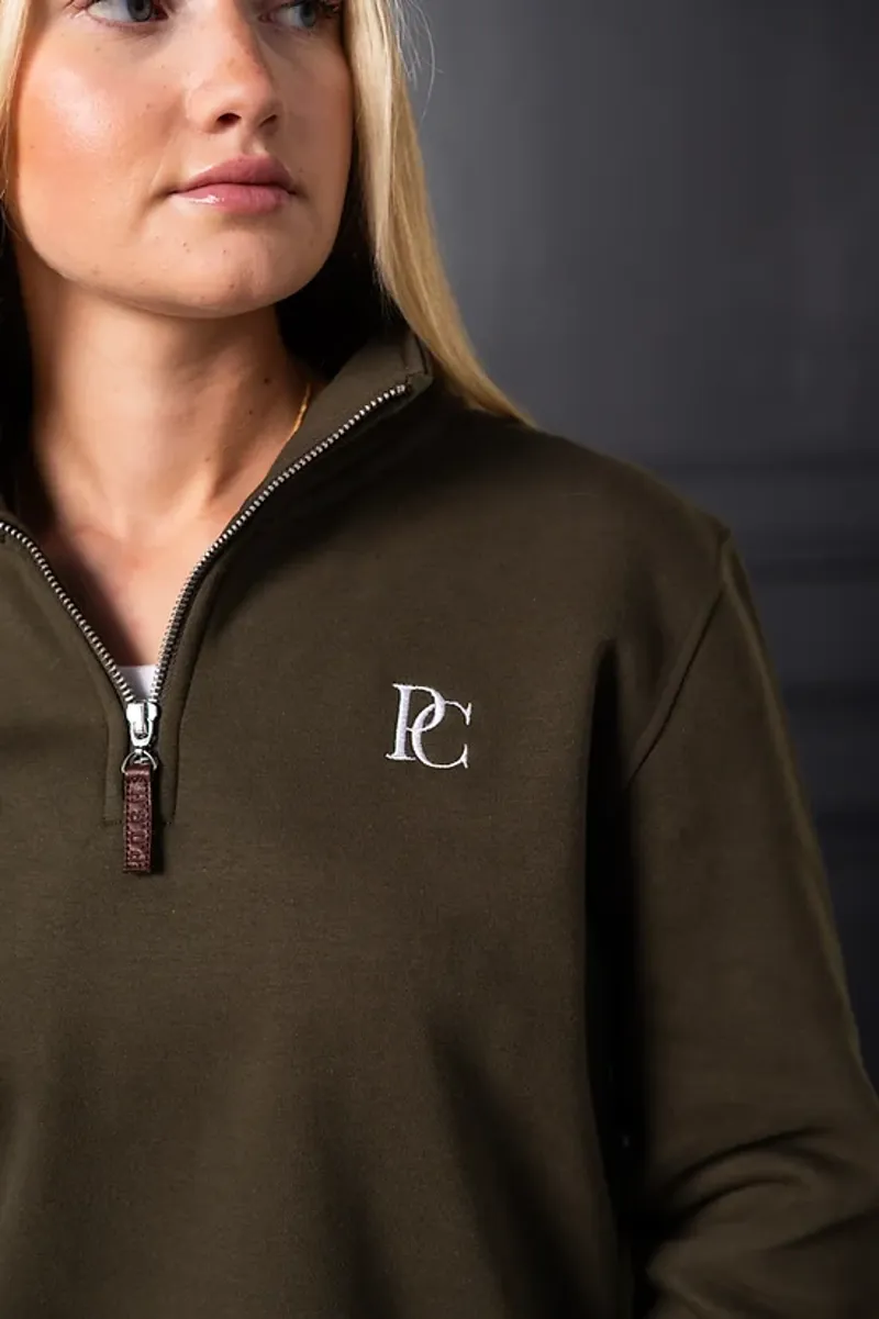 POSH Country Tidal Quarter Zip Monogram Keswick Green-6