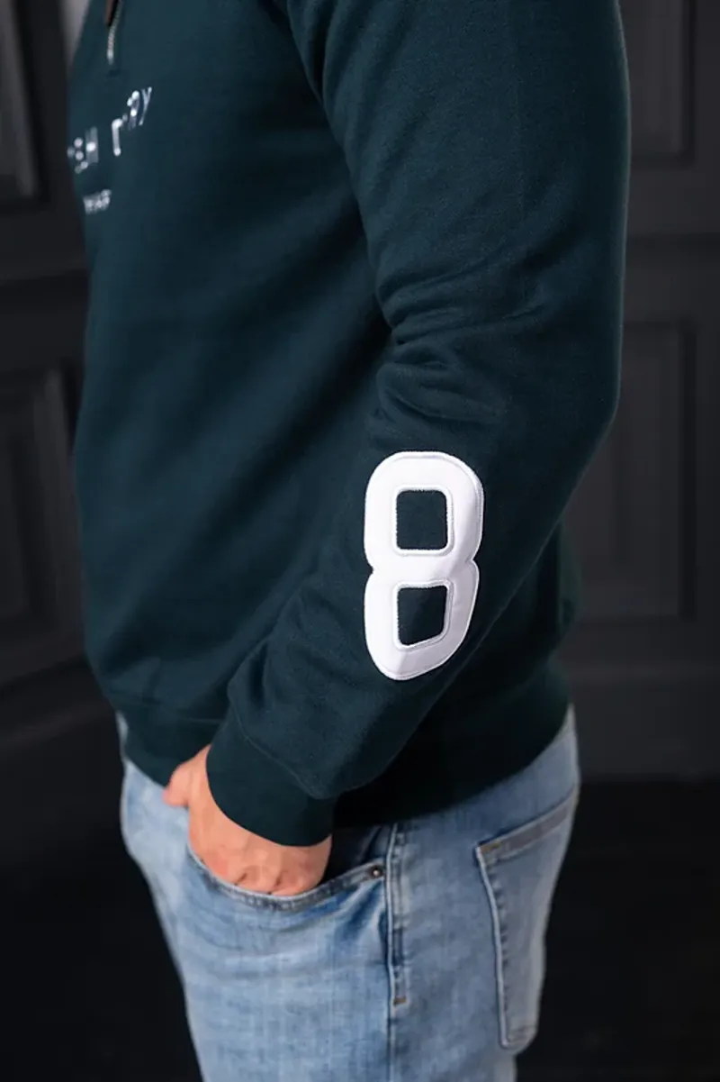 POSH Country Tidal Quarter Zip Jumper Epsom Green-7