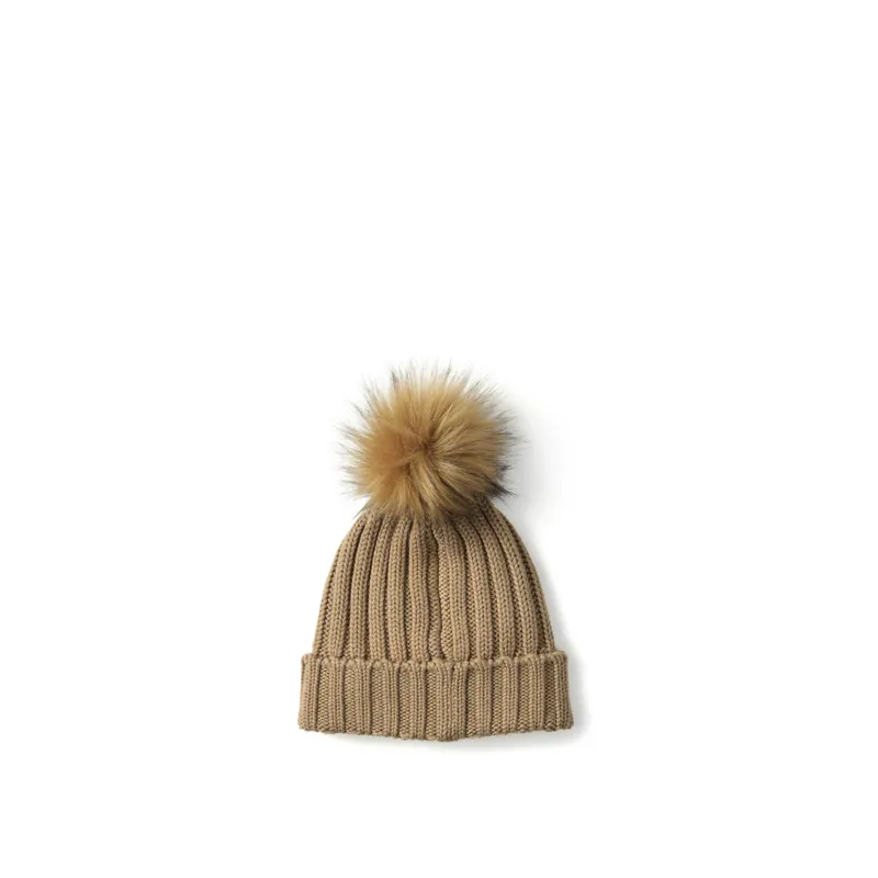 Fairfax and Favor Signature Bobble Hat in Camel-2