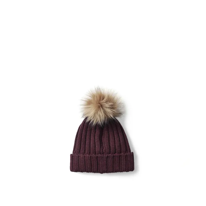 Fairfax and Favor Signature Bobble Hat in Port-2