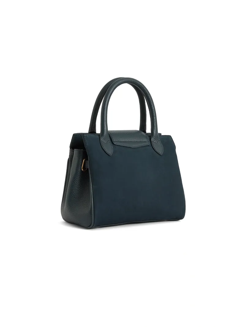 Fairfax and Favor Mini Windsor Handbag in Teal Suede-2
