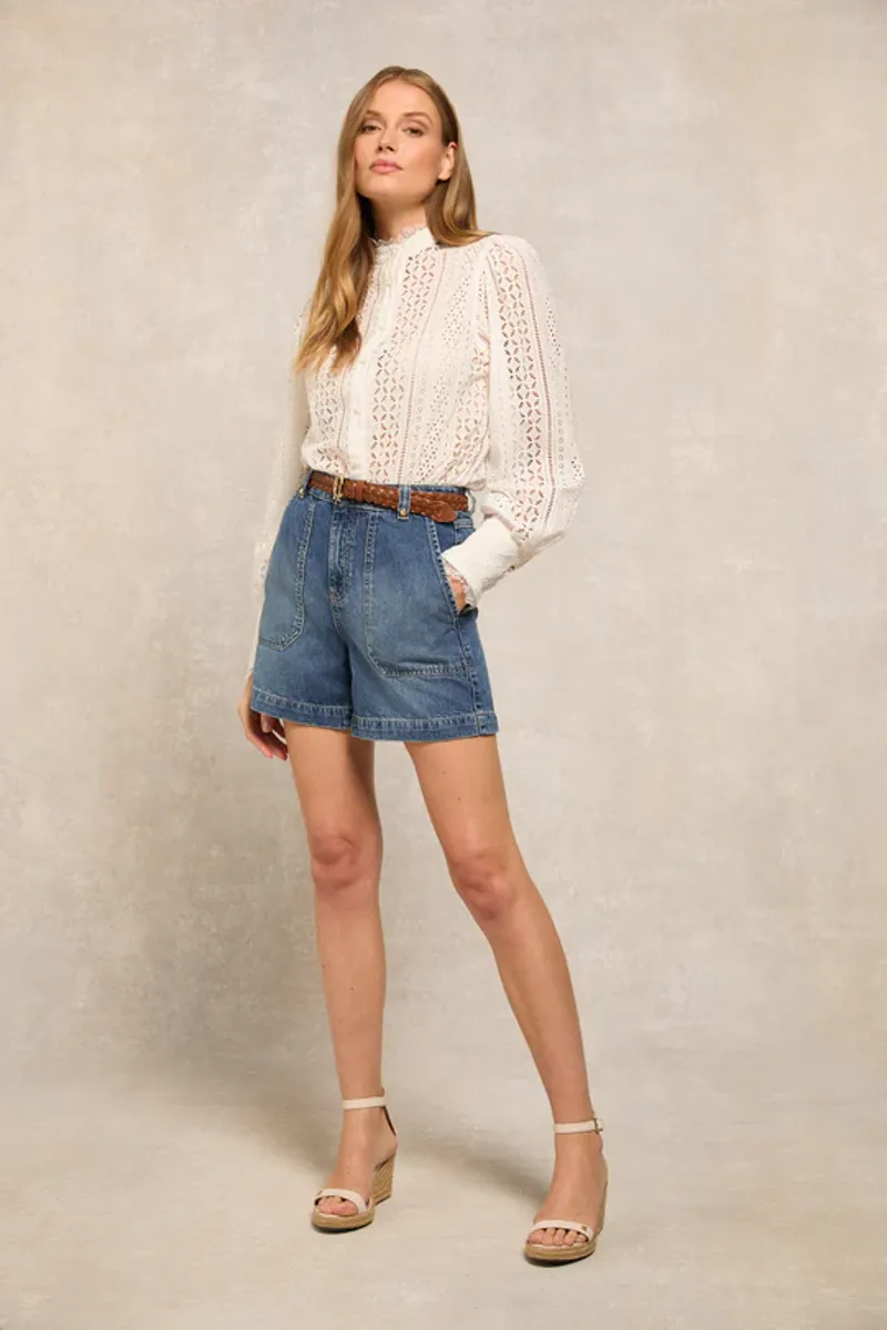 Holland Cooper Utility Denim Shorts-2