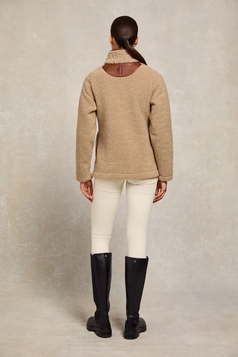 Holland Cooper Country Fleece Quarter Zip Natural Borg-3