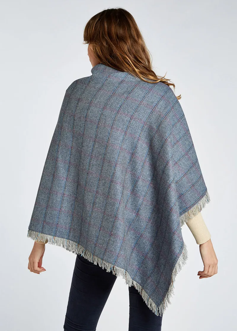 Dubarry Hazelwood Tweed Poncho Denim Haze-2