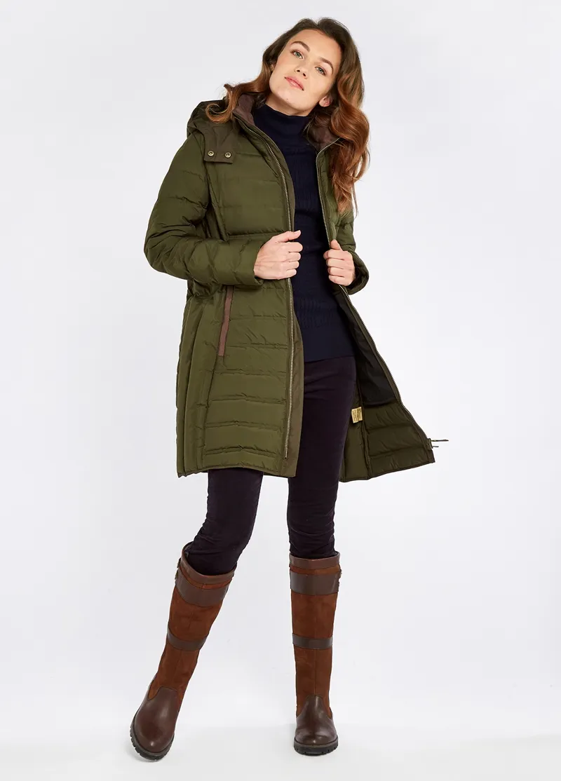 Dubarry Ballybrophy Quilted Jacket in Olive-1
