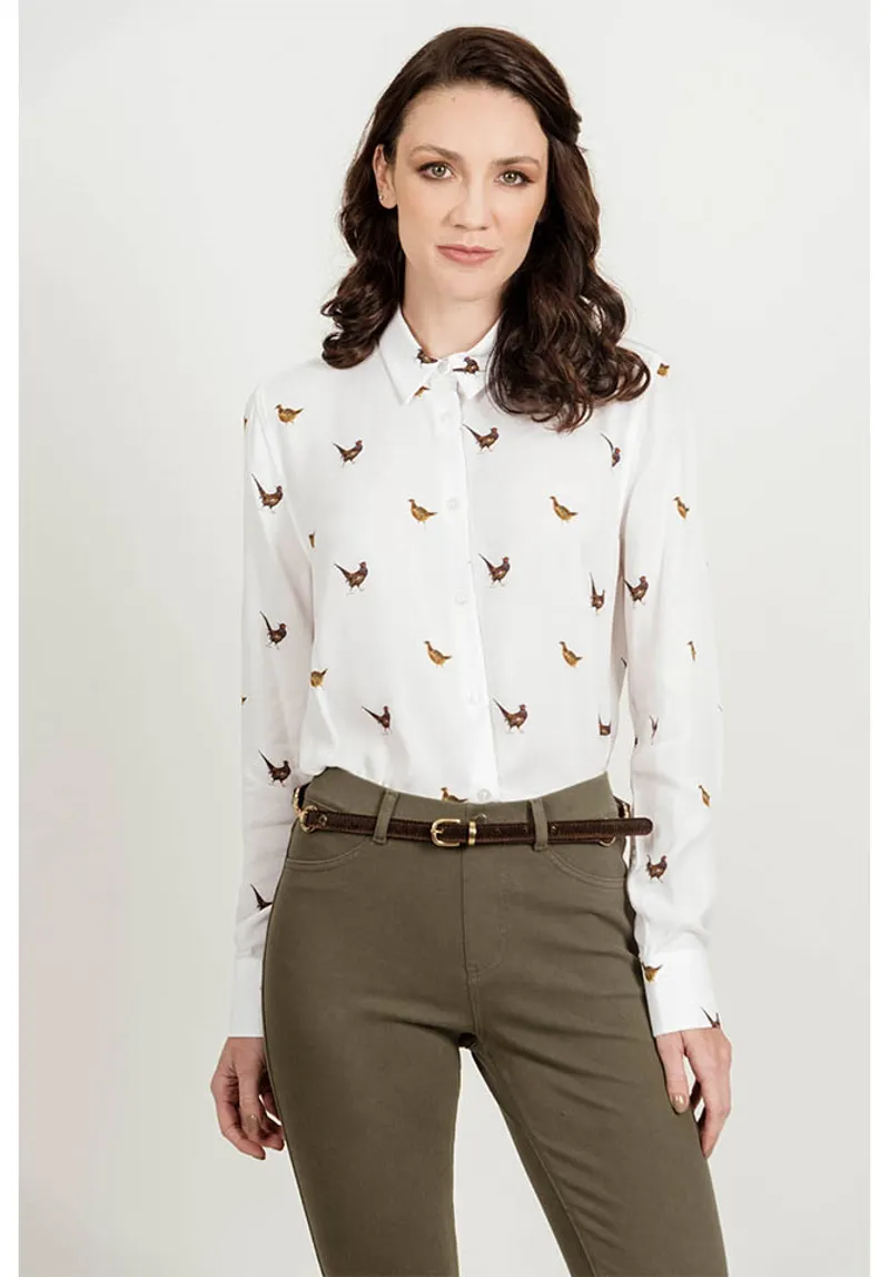 Hartwell Lydia Blouse Pheasants White