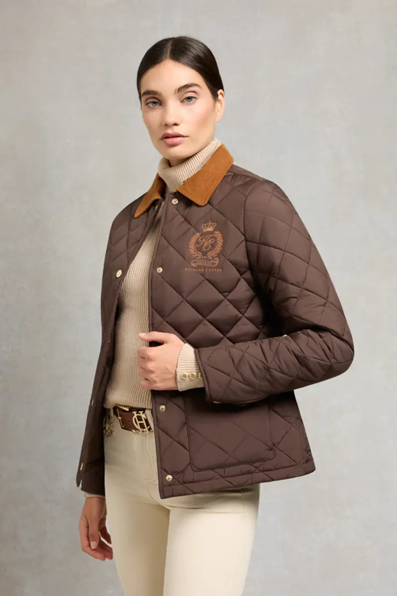 Holland Cooper Hastings Quilted Jacket Chocolate-1