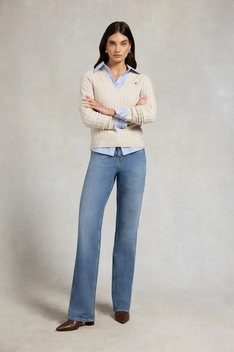 Holland Cooper Polly Knit Jumper in Barley-1