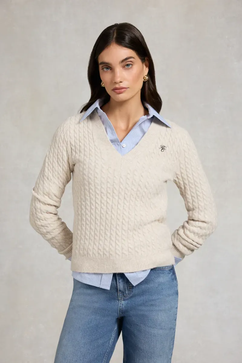 Holland Cooper Polly Knit Jumper in Barley-3
