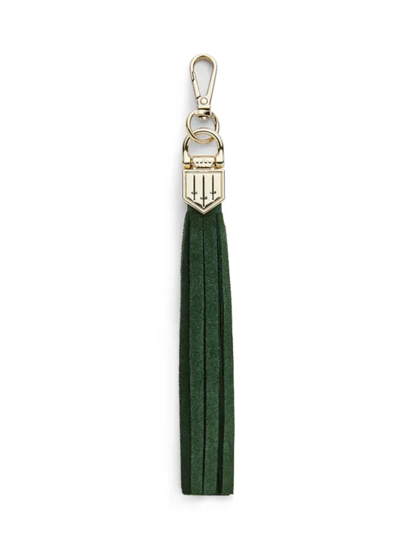 Fairfax and Favor Finsbury Handbag Tassel Forest Green Suede-2