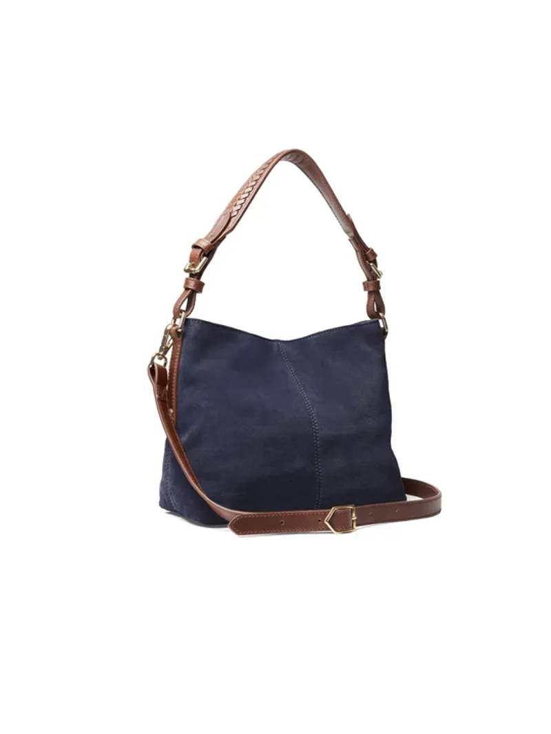 Fairfax and Favor Mini Tetbury Handbag Navy Suede-2