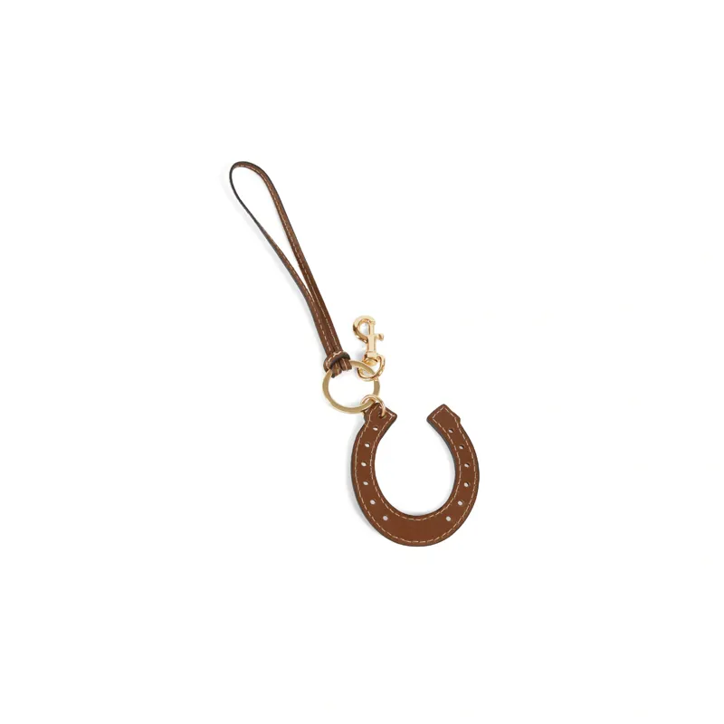 Fairfax and Favor Horse Shoe Leather Bag Charm in Tan-2