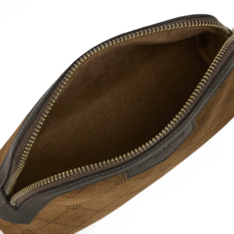 Fairfax and Favor Bircham Pouch in Printed Tan Suede-2