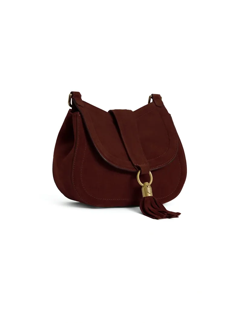 Fairfax and Favor Langham Messenger Bag in Port Suede-1