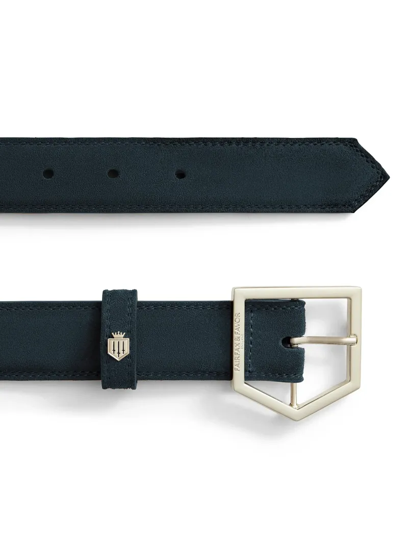 Fairfax and Favor Felbrigg Suede Belt in Teal-3