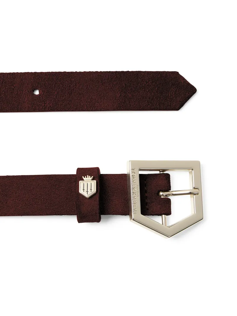Fairfax and Favor Sennowe Belt in Port Suede-1