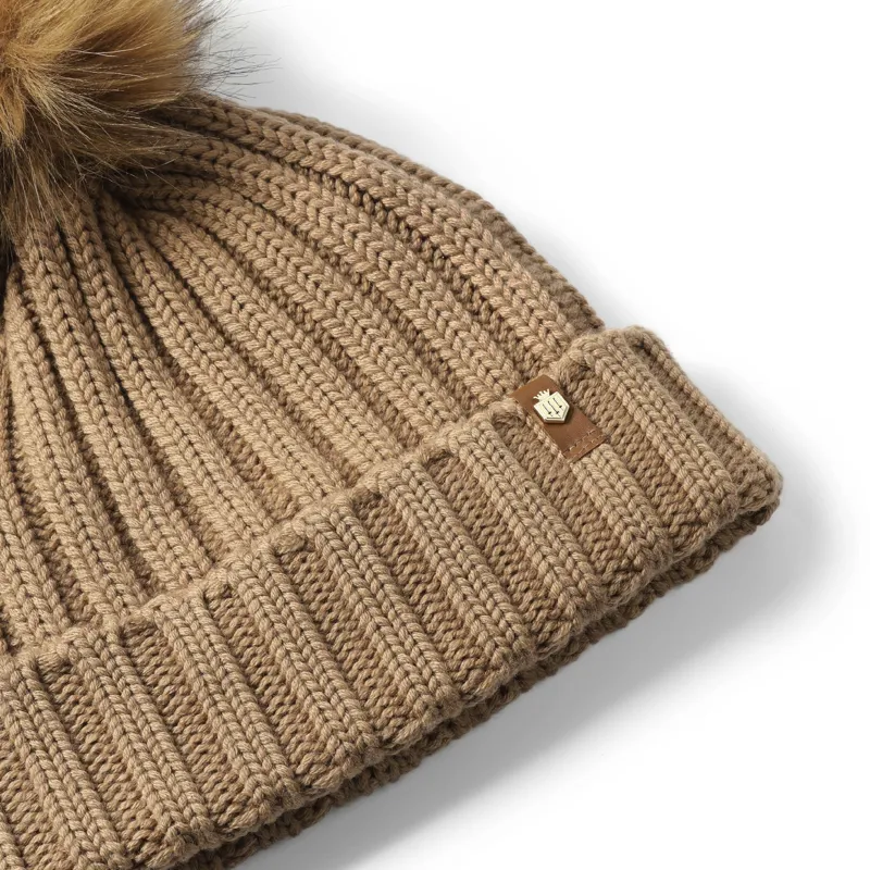 Fairfax and Favor Signature Bobble Hat in Camel-3