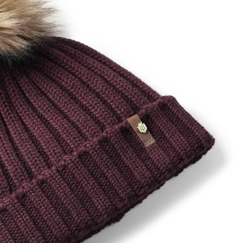 Fairfax and Favor Signature Bobble Hat in Port-3