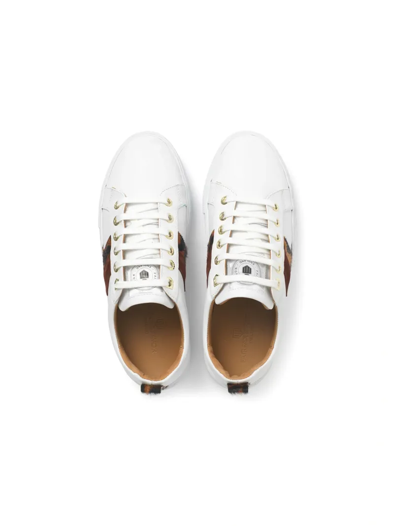 Fairfax and Favor Womens Platform Alexandra Trainer White Leather Leopard/Port-2