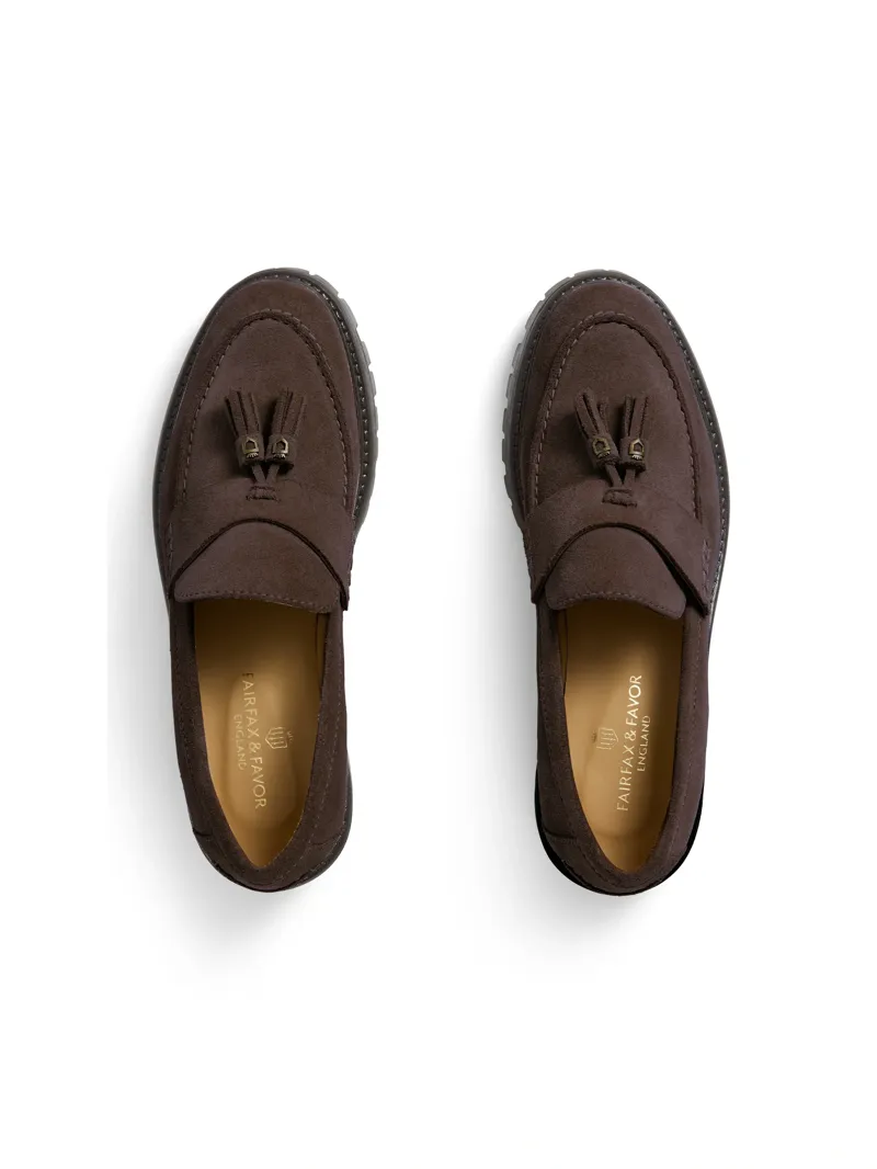 Fairfax and Favor Putney Loafer in Chocolate Suede-2