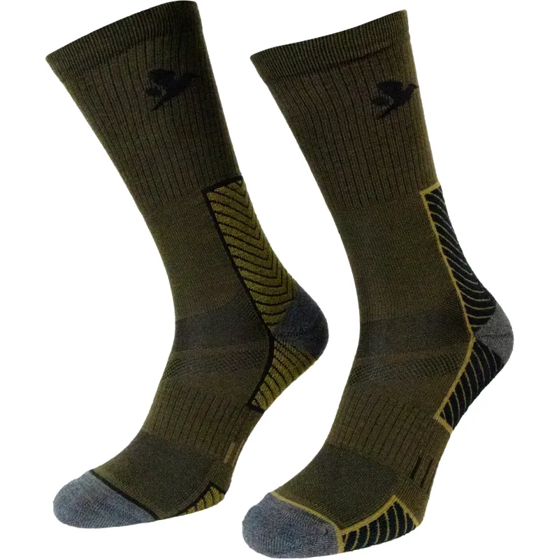Seeland Field Merino Sock 2pk Pine Green/Military Olive