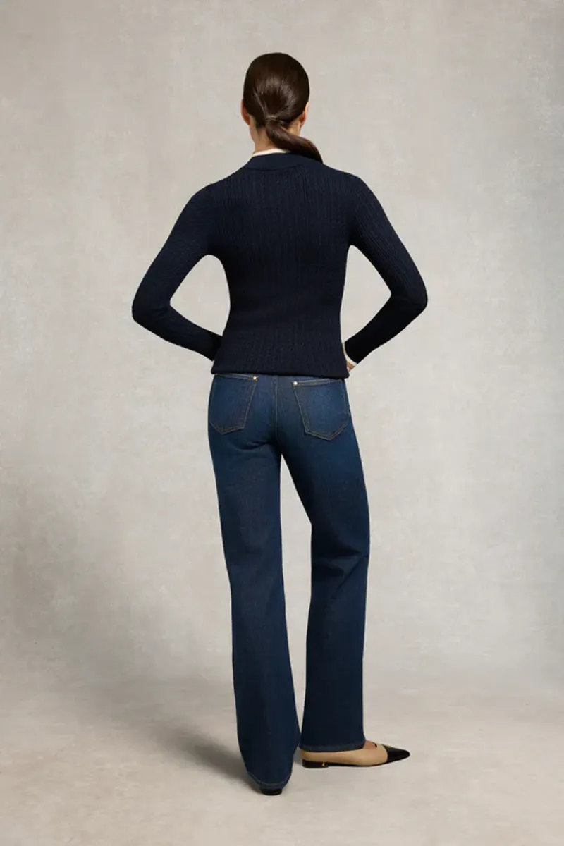 Holland Cooper Zoe Quarter Zip Knit Ink Navy-2