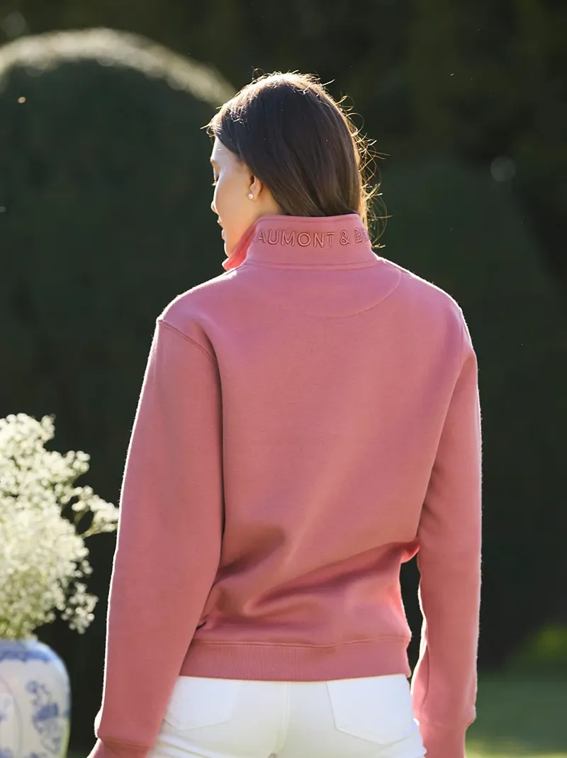 Beaumont and Bear Tuckenhay Limited Edition Unisex Quarter Zip Antique Rose-2