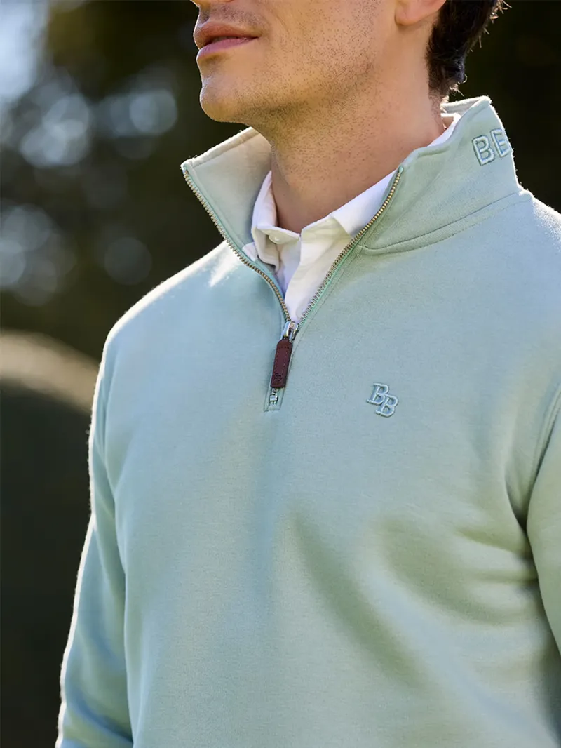 Beaumont and Bear Tuckenhay Limited Edition Unisex Quarter Zip Duck Egg-1
