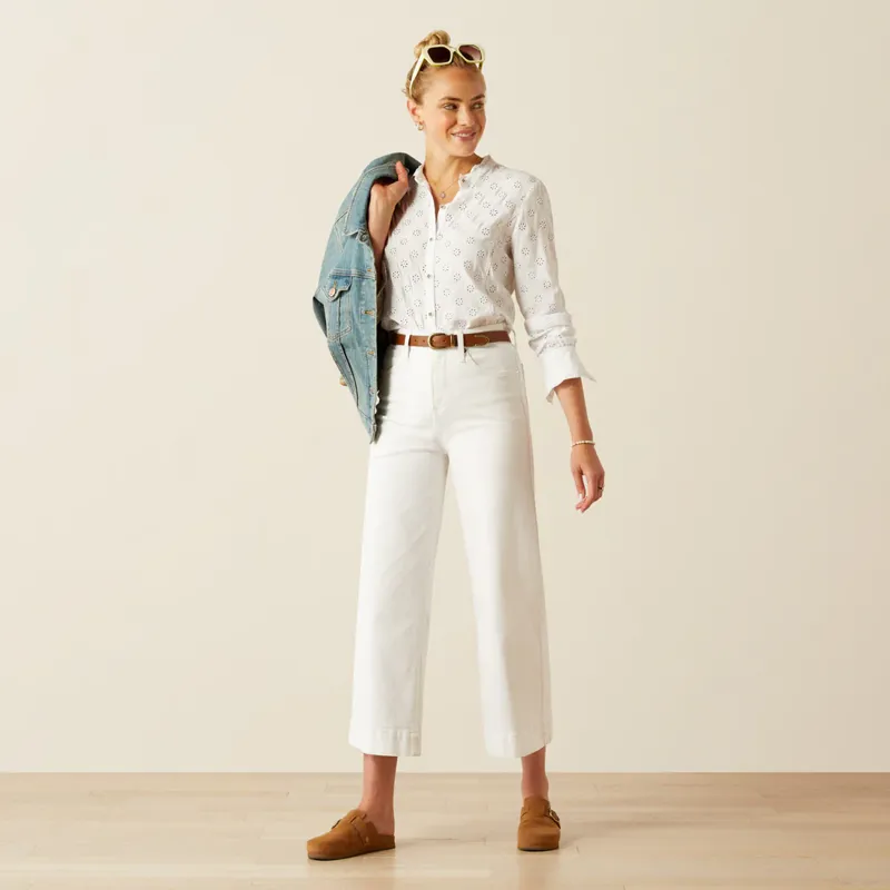 Ariat Clarion Blouse White Eyelet-3