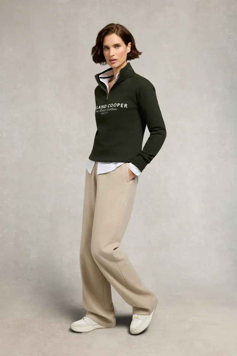 Holland Cooper Sporting Goods Zip Henley Racing Green-2