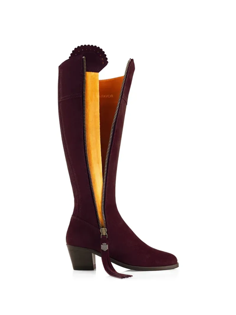 Fairfax and Favor Heeled Regina Boots Plum Suede-2