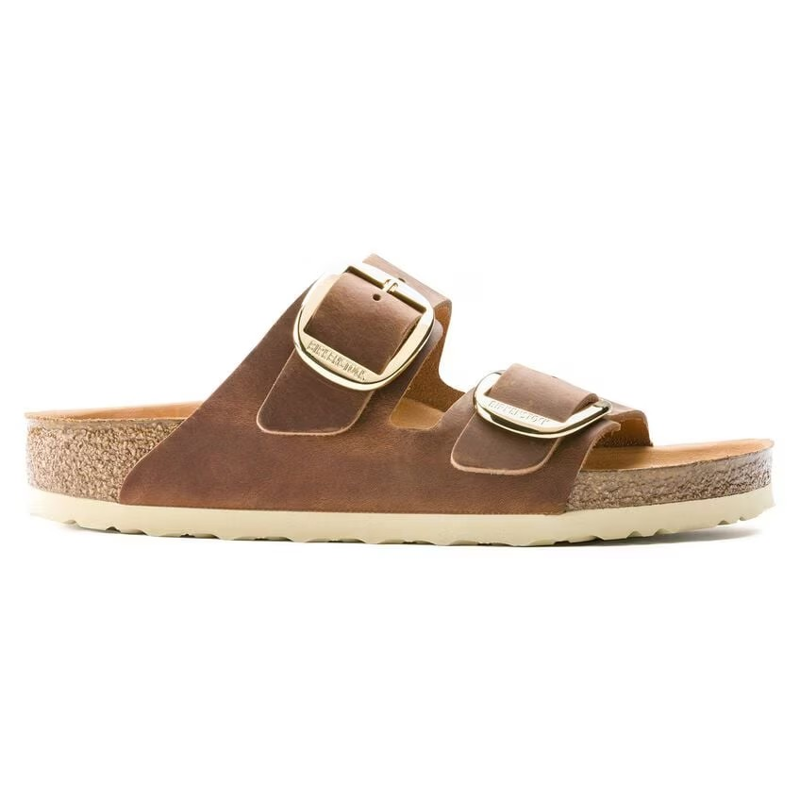 Birkenstock Ladies Arizona Big Buckle Natural Oiled Leather Cognac-3