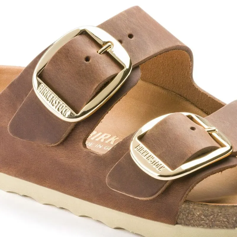Birkenstock Ladies Arizona Big Buckle Natural Oiled Leather Cognac-5