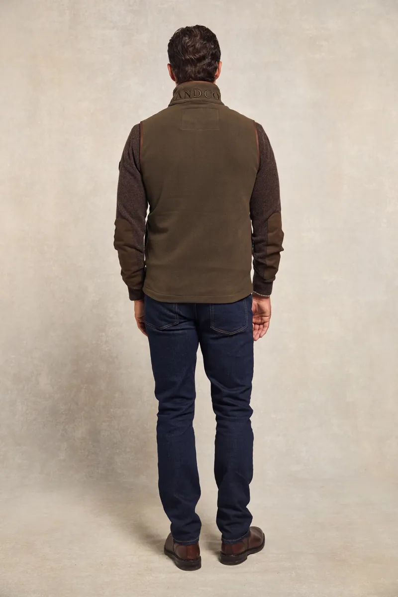 Holland Cooper Men's Country Fleece Gilet Khaki-3