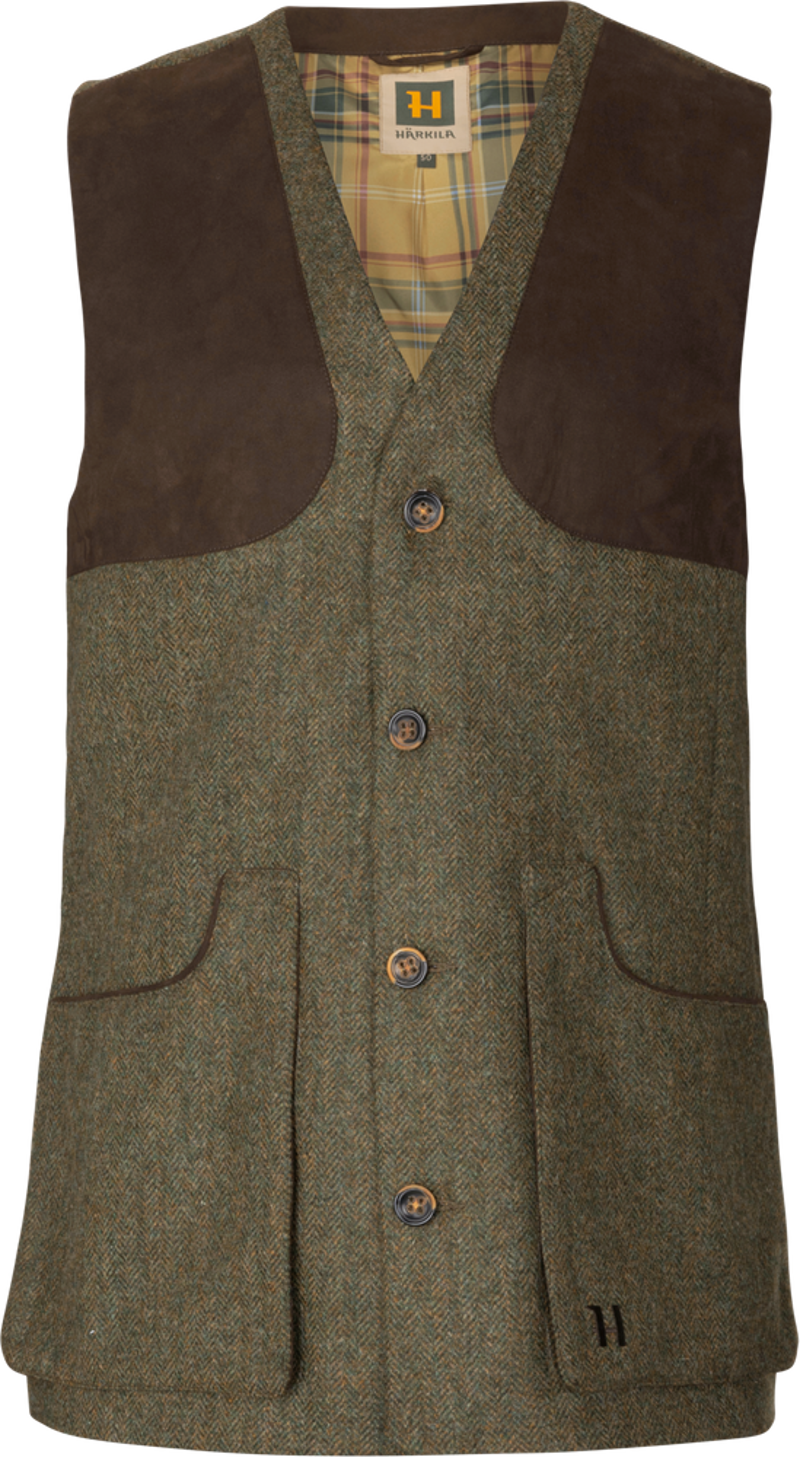 Harkila Kenmore Shooting Waistcoat Forest Green/Herringbone