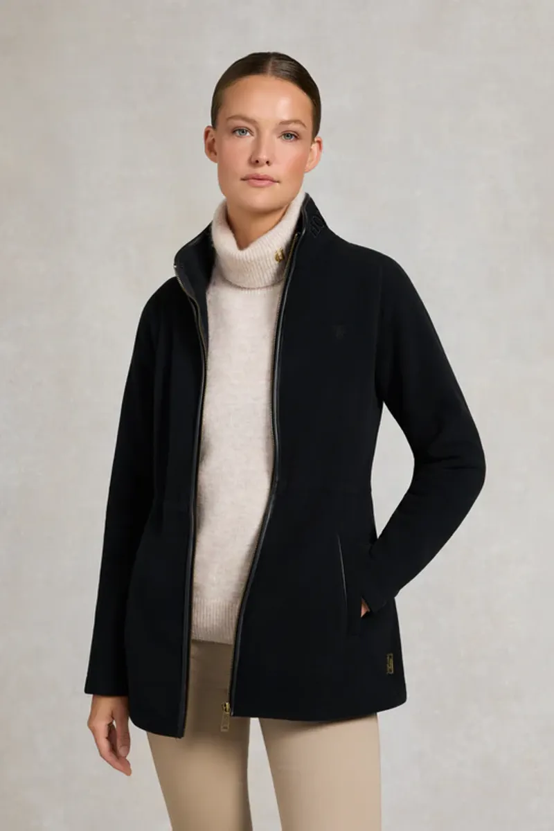 Holland Cooper Country Longline Fleece Black-1